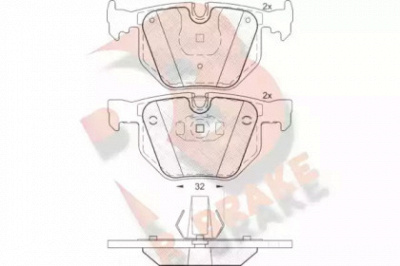 R BRAKE rb1685 -  Комплект тормозных колодок, дисковый тормоз